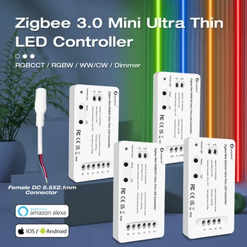 Zigbee 3.0 Ултра-Мини-Контролер RGBCCT WWCW LED Light Strip За спалня, Кухня Осветление, Алекса Voice APP Controller