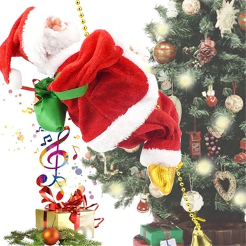 Музикално Подвижна Електрическа Играчка за катерене SantaClaus, Коледна украса на веригата от мъниста L21C