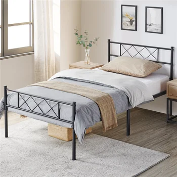 Таблата и легло степенка легла SMILE MART X-Design Метални двойно легло, черен