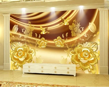 Beibehang Потребителски тапети луксозни бижута розов фон на стената дневна спалня ТЕЛЕВИЗИЯ фон рисувани стенни снимка 3d тапети