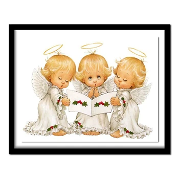 НОВ 5D Сам Диамант Живопис кръст Бод Три Коледни Ангела Стикер На Стената Картина Диамант M02151