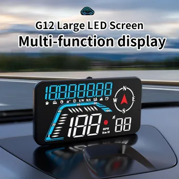 Централният Дисплей G12 GPS HUD За Всички превозни средства, Електронни Аксесоари, Скоростомер, Щепсела И да Играе Многофункционален Led дисплей за Скорост на Автомобил