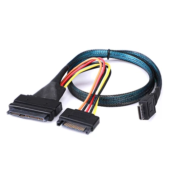 Високоскоростен PCIE Mini SAS Oculink 4И 4.0 от СФФ-8611 до 8639 U. 2 Кабел-адаптер от SFF8611 до SFF8639 Кабел за твърд диск