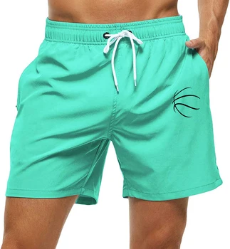 Летни обикновена плажни къси панталони с еластичен ластик на талията, ежедневни Удобни спортни къси панталони с високо качество