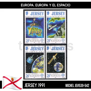 B0863 # Джърси 1991. За Европа. Европа и космос (MNH) MI #539-542