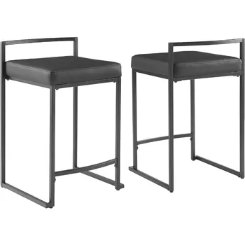 Столче за масата Crosley Furniture Harlowe, комплект от 2 теми, матово-черен