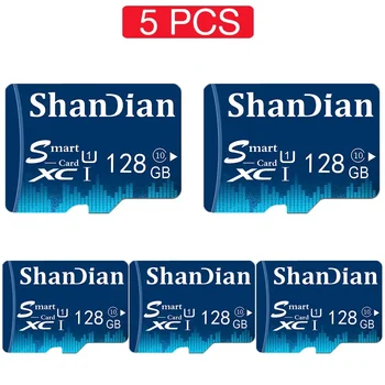 SHANDIAN 5 БР./ЛОТ от 100% Оригинални Мини-SD Карта памет от клас 10, 8 GB 16 GB / 32 GB / 64 GB 128 GB Високоскоростен TF Flash-карта на Телефон Таблет