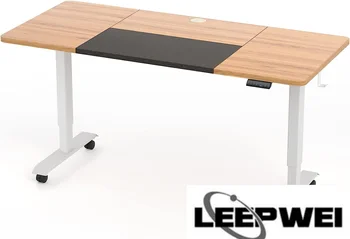 Електрически бюро LEEPWEI, регулируем по височина плот 55 x 28 инча ергономичен Работно бюро за домашния офис с възможност за инсталиране на багажник с памет
