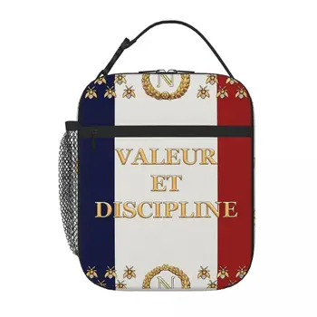 Наполеоновский Френски полкови флаг Обяд-голяма пазарска чанта за пикник, пакетиран обяд, обяд-бокс, термос