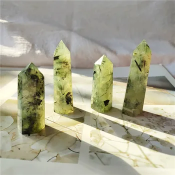 1бр натурален кристал пренит магическа пръчка точков кула лечебен камък кристални изделия декорация на дома