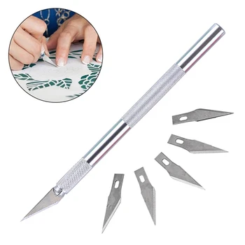 Метална дръжка на Нож Скалпел Нож Дървен Нож за хартия и Писалка за бродерия Гравиране Рязане консумативи Канцеларски материали за ремонт на телефони със собствените си ръце Ръчни инструменти