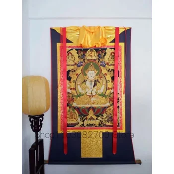Размер на 140 см - най-добрата коприна Будистка Резервоар за ръчна работа -Тибетски будизъм Танга-ефективна Защита на бодхи-изкуството на Буда саттвы