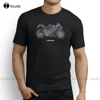 Мъжки t-shirt, модни готина лятна градинска дрехи, италианска класическа тениска за любителите на мотоциклет Rsv4 Rf 2016, вдъхновена от тениски за скейтборд на мотор