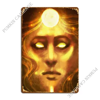Метален плакат с изображение на Слънчево Божество, Ръждясали Табели за Партита, Забавен плакат с името на тенекиен гараж