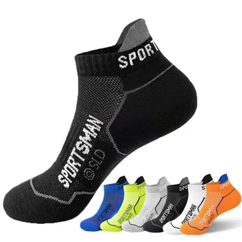 1 чифт висококачествени мъжки чорапи до глезена Памучни дишащи спортни чорапи Мрежести ежедневни спортни Летни тънки къси чорапи Sokken