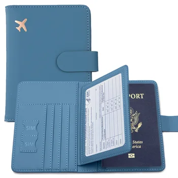 Корици за паспорти от изкуствена кожа за мъже и жени, паспорт, с притежател на кредитна карта, калъф за защитно своята практика за портфейла