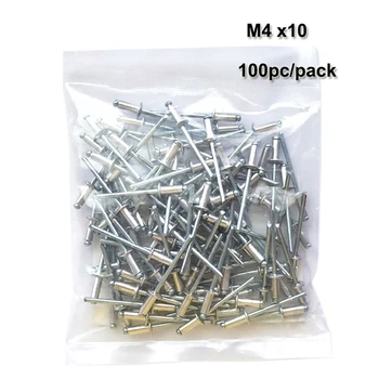 100 бр./опаковане. поп нитове с алуминиево мъниче M4x10 с куполна глава