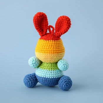Ръчно подвързване на една кука Голяма кукла-rainbow rabbit Висулка Забавни декорации Цветни Интернет Знаменитост Сладко Чанта за Аксесоари Подарък за момичета