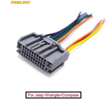 FEELDO 10 бр. Авто Аудио стерео теглене на кабели Адаптер за Jeep Wrangler/Compass OEM Заводское радио CD/DVD