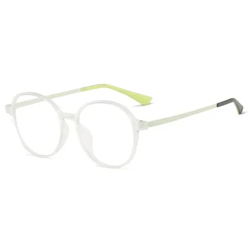 Унисекс, студентски очила в плоска рамка от синя светлина, модни Малка Кръгла дограма, Плоско огледало, Дизайнерски рамки за очила за мъже