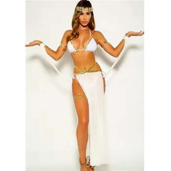 Костюм за Хелоуин за възрастни жени, екипировки Египетската принцеса Клеопатра, секси елегантна рокля за cosplay Гръцката Богиня