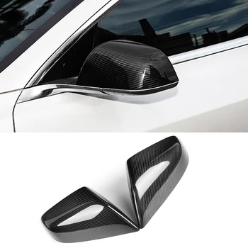 За Tesla Model S 2012-2018 Покриване на Страничните Огледала за обратно виждане на Автомобила С Тапицерия От Настоящето Въглеродни Влакна Защитната Обвивка на Автомобилни Огледала за обратно виждане