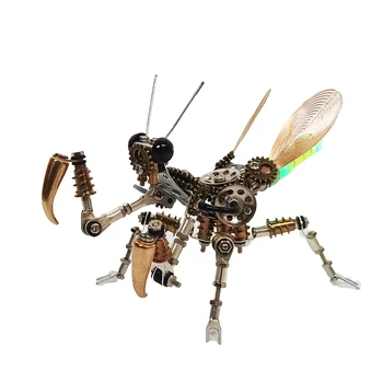 прецизна насекоми ръчно изработени, изтънчен подарък бижута ръчна изработка, 3D триизмерна богомолка, метална монтажна модел играчки
