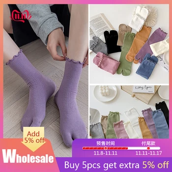 1 чифт памучни къси чорапи с две чорапи, пролет-лято, цвят на карамел, здрав дишащ, забавен декоративен Женски чорап, Корейски модни чорапи