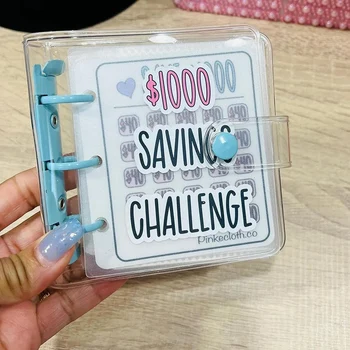 Корици 1000 Savings Challenge, Корици за спестяване на пари, Книга Savings Challenge с конвертами, Плик Savings Challenge A