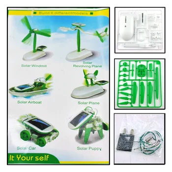 Въздушна Лодка на Слънчевата Енергия 6-в-1, Въздушен Самолет, Творчески Образователни Играчки, Слънчев Робот, Играчка Кола 