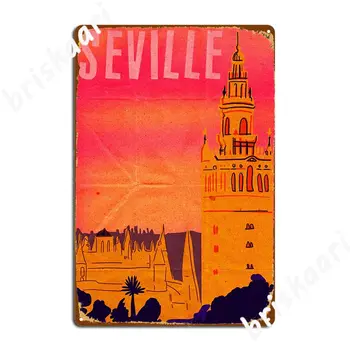 Декорация на метални табели, Seville, стенни рисувани в киносалон, всекидневна, боядисани стени, тенекеджия плакати с надписи