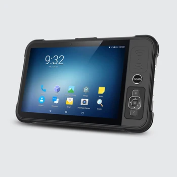 8-инчов здрав преносим Android-таблет, баркод скенер, четец на пръстови отпечатъци, NFC, HF, UHF RFID-четец, промишлен терминал за данни 4G WiFi, P80