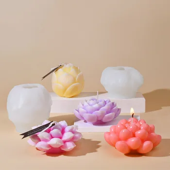 Форма за свещи за сочни растения 3D Цветна Силиконова форма на DIY Ароматерапия Гипс, Бетон Мыловарение Занаяти Подарък Украса за дома