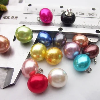 50шт 14 цвята, 10 мм, светли перлени копчета, метални крачета, цветни перлени копчета за шиене, сватбени декоративни копчета