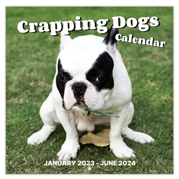 1 Брой Стенен Календар в 2024 Година-Календар на 2024 година 12 Месечни Scatting Кучета Календар На 2024 Година Забавни Подаръци С Кляпом В устата