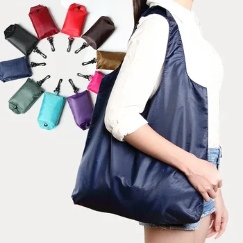 Сгъваема чанта за пазаруване от супермаркета, Лесно и екологично чиста чанта за носене Преносима чанта за продукти с голям капацитет