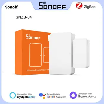 1БР SONOFF SNZB-04 ZigBee Безжичен Датчик за Аларма за Врата/Прозорец, Без да уведоми За Батерията Чрез приложение eWeLink Smart Home Securit