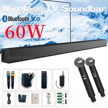 Звукова tv панел с Мощност 60 W Жични И Безжични Високоговорители Bluetooth Hometeater 360 Съраунд звук от Стерео Телевизор Echo Wall Караоке Bluetooth Говорител