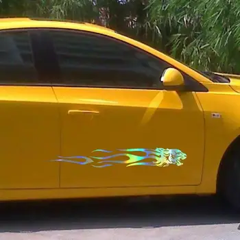 2 елемента Цветна автомобили стикер, който привлича вниманието, устойчива светоотражающая машина с тигър, забавен стикер за скейтборд, стикер за декор на автомобила