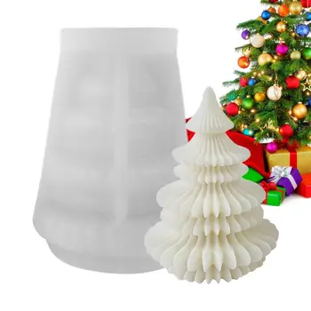 Коледно дърво, форма за свещи, 3D Силиконови форми за свещи, начало декор, Коледна свещ за сапун ястия, определени за занаяти собствените си ръце,