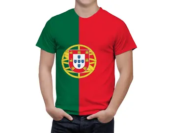 Мъжка тениска с 3D флага на Португалия, модни блузи в стил хип-хоп с кръгло деколте и къс ръкав, мъжки дрехи