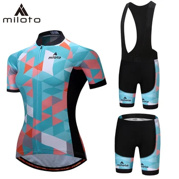 Комплект женски велосипедни майок Miloto с къс ръкав, Дишащи дрехи за автомобилния планински велосипеди Ropa Ciclismo, дамски велосипедна облекло за колоездене