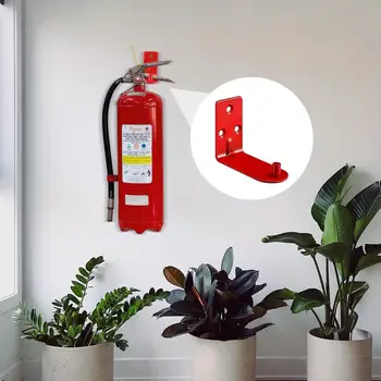 Сигурно Си Пожарогасител 4x Метални Куки За монтиране на Стена на Червена Притежателя Инсталирайте Си Пожарогасител Днес Метални Куки-скоби