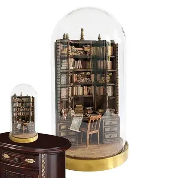 Миниатюрен готически книгата багажник The Bay Library Креативна Мини-Библиотека С интериор от дърво на рафтове, Аксесоари за дома