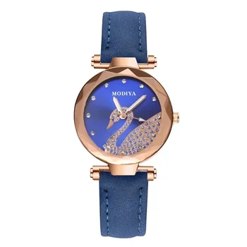 Луксозни часовници Swan Starry за жени, Темпераментни ръчен часовник от полиран кварц, Изискани модни бижута, женски студентски каишка за часовник