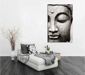 Статуя на Буда-Картина върху платно Религиозно стенно изкуство Картина за хола Украса спални Плакати и щампи и Без рамка