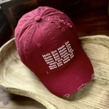 Модната марка бейзболна шапка с надпис Bullet Screen, Мека шапка с козирка, мъжки разкъсно шапка с голяма обиколка на главата