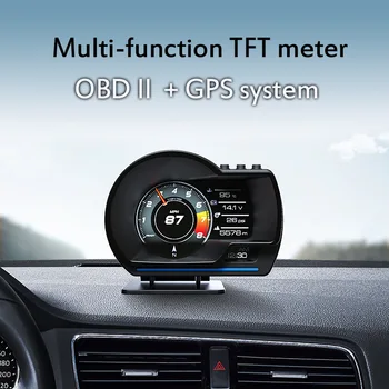 A500 Автомобили Obd Многофункционален LCD уред P6 с модифицираните централния дисплей, скорост на детектор, температурата на водата, турбина, главоболие дисплей
