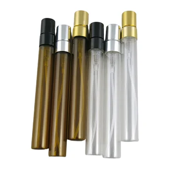 Мини-флакон за парфюм от тъмно стъкло с обем 300 х 10 мл с алуминиев спрей, 10-кубиков прозрачен флакон за парфюм с пистолет за парфюми