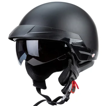 Ретро мотоциклет шлем 1/2, с открито лице, мото-каска за мотоциклет състезателни за скутер, каска за езда, който да бъде одобрен от DOT, M-2XL, мъжки и женски
